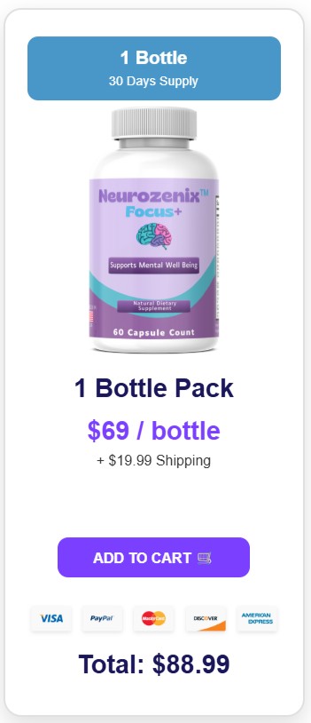 Neurozenix Focus+ 1 Bottle Price